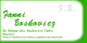 fanni boskovicz business card